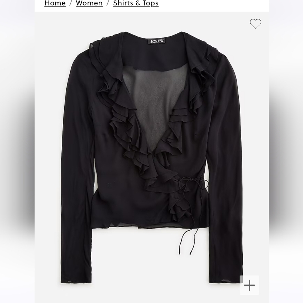 J.Crew Chiffon ruffle wrap top